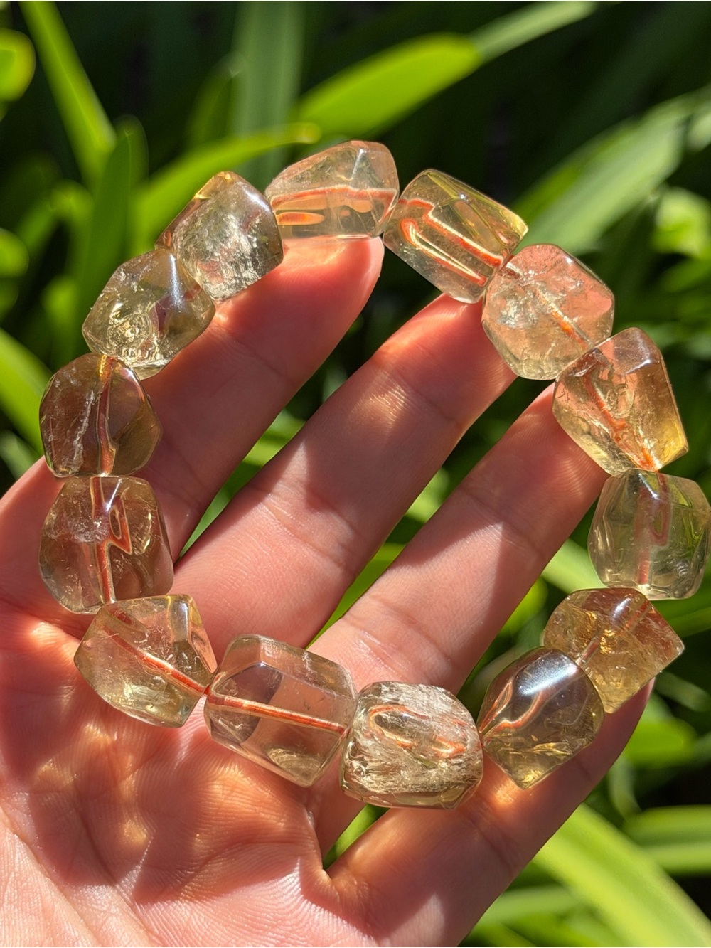 14mm free form smoky citrine bracelet 7.5 Inches 2511 - Picture 3 of 8